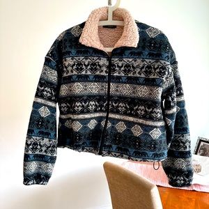 Women’s Mountain Sherpa Geo Zip Up Jacket Size Large